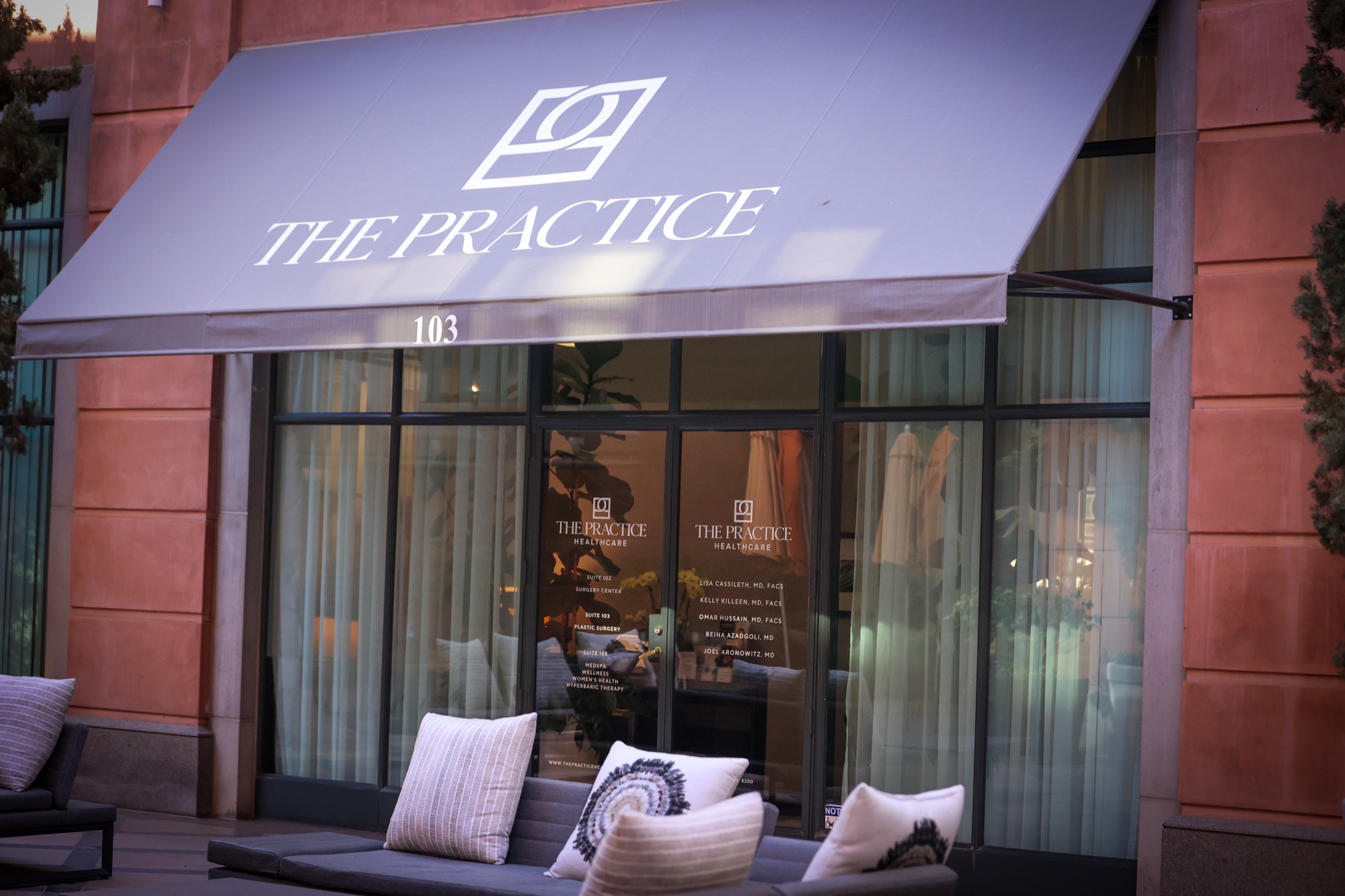 Exterior awning at The Practice Healthcare
