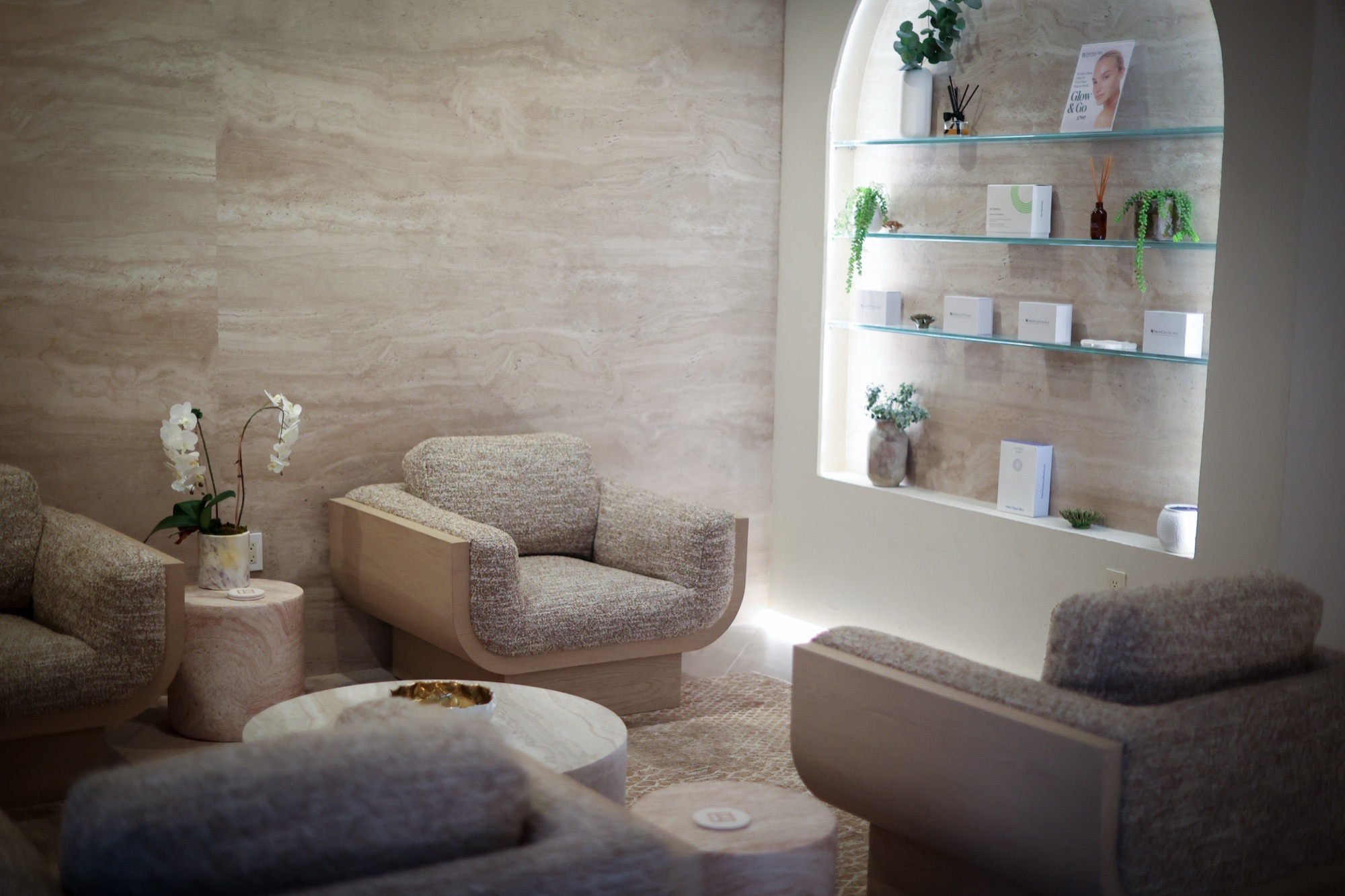 The waiting lounge at The Practice Healthcare, Beverly Hills